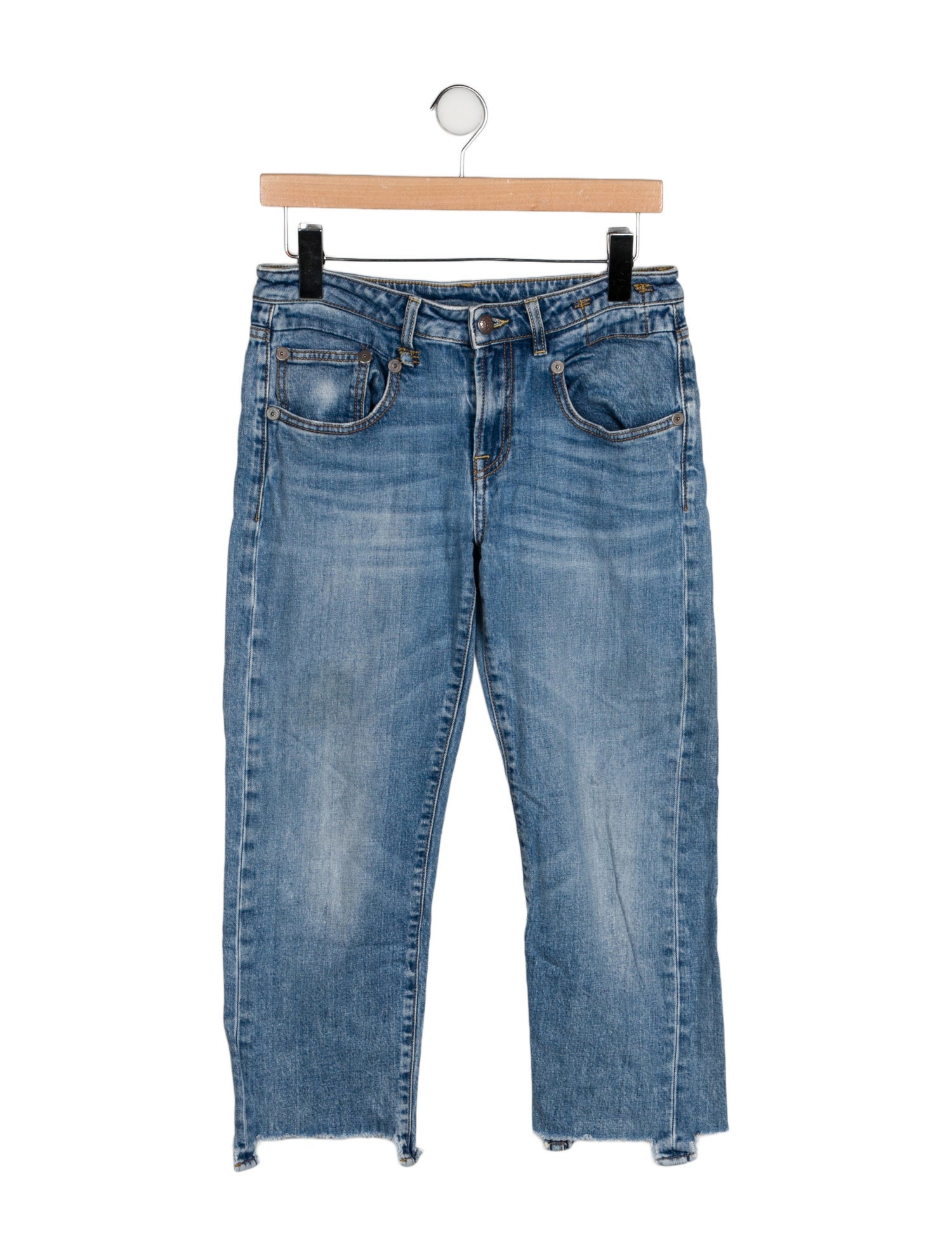R13 Mid-Rise Straight Leg Jeans